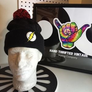 Y2k DC Comics Flash Pom pom beanie